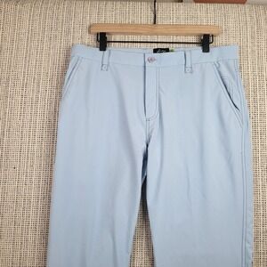 Sligo Pants Mens 34 Blue Golf Performance Stretch Lightweight Flat Front Modern‎